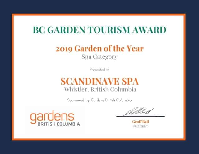 2019 BC Garden of the Year — Restaurant Category - Scandinave Spa